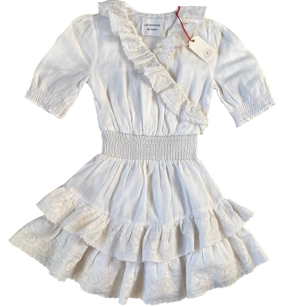 Girls embroidered ruffle dress